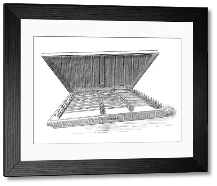 Framed Print : Musical Instruments in the South Kensington Museum: Yang-kin, or Chinese Dulcimer, 1870. Creator: Unknown Framed Print : Musical Instruments in the South Kensington Museum: Yang-kin, or Chinese Dulcimer, 1870. Creator: Unknown