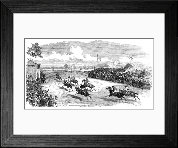 Framed Print : The Cambridgeshire Steeplechase, Cottenham: the finish, 1870. Creator: Unknown Framed Print : The Cambridgeshire Steeplechase, Cottenham: the finish, 1870. Creator: Unknown