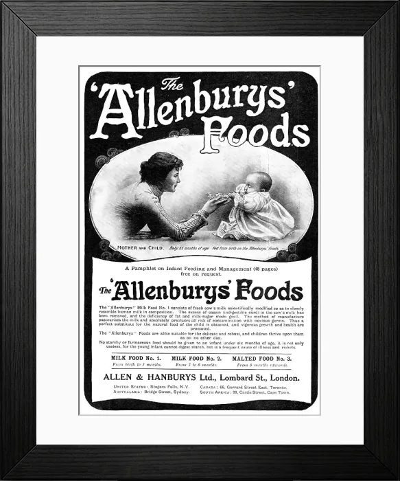 Framed Print : The Allenburys Foods, 1909. Creator: Unknown Framed Print : The Allenburys Foods, 1909. Creator: Unknown