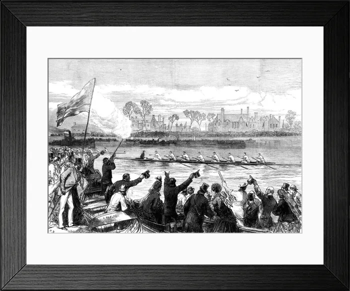 Framed Print : The Universities Boat-Race: Cambridge winning, 1870. Creator: Unknown Framed Print : The Universities Boat-Race: Cambridge winning, 1870. Creator: Unknown
