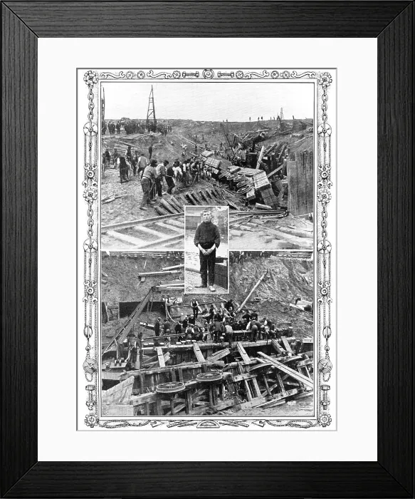 Framed Print : A disaster of which heroes were born: the Dock Disaster at Newport... 1909. Creators: Illustrations Bureau, Bolak Framed Print : A disaster of which heroes were born: the Dock Disaster at Newport... 1909. Creators: Illustrations Bureau, Bolak