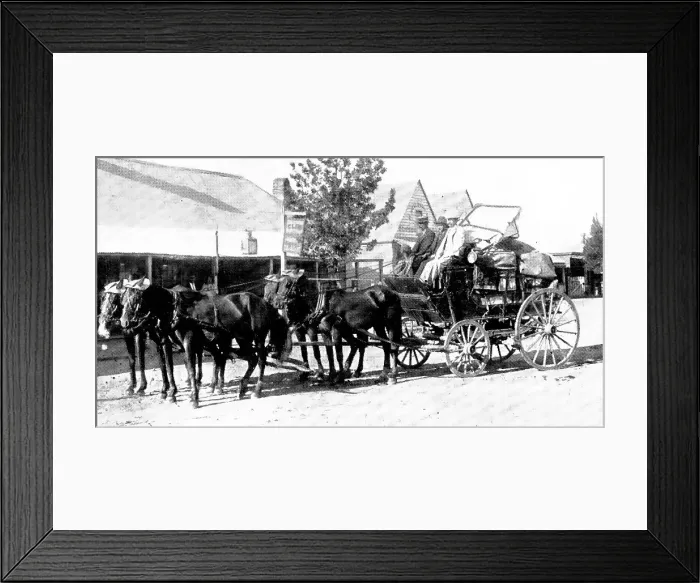 Framed Print : Manchester trade in Australia: a commercial traveller in the back blocks, 1909. Creator: Unknown Framed Print : Manchester trade in Australia: a commercial traveller in the back blocks, 1909. Creator: Unknown