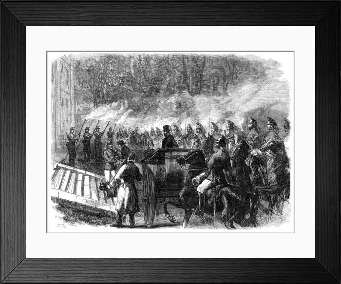 Framed Print : Arrival of the Prince and Princess of Wales at Kimbolton, 1870. Creator: C. R Framed Print : Arrival of the Prince and Princess of Wales at Kimbolton, 1870. Creator: C. R