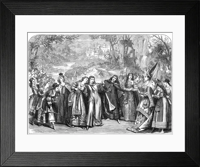 Framed Print : Scene from The Princess, at the Olympic Theatre, 1870. Creator: Unknown Framed Print : Scene from The Princess, at the Olympic Theatre, 1870. Creator: Unknown
