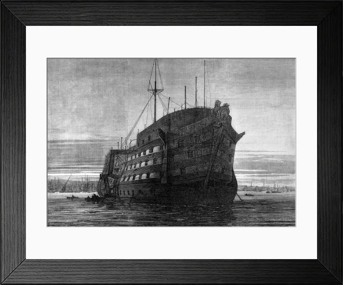 Framed Print : The Dreadnought, hospital ship for seamen, at Greenwich, 1870. Creator: Unknown