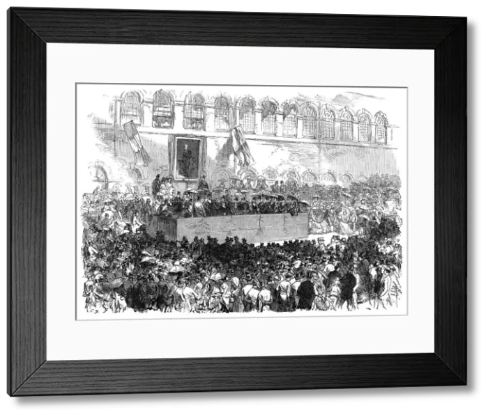 Framed Print : Presentation of a testimonial to Mr. W. F. Dixon, by the workpeople of James Dixon and Sons, 1870. Creator: Unknown Framed Print : Presentation of a testimonial to Mr. W. F. Dixon, by the workpeople of James Dixon and Sons, 1870. Creator: Unknown