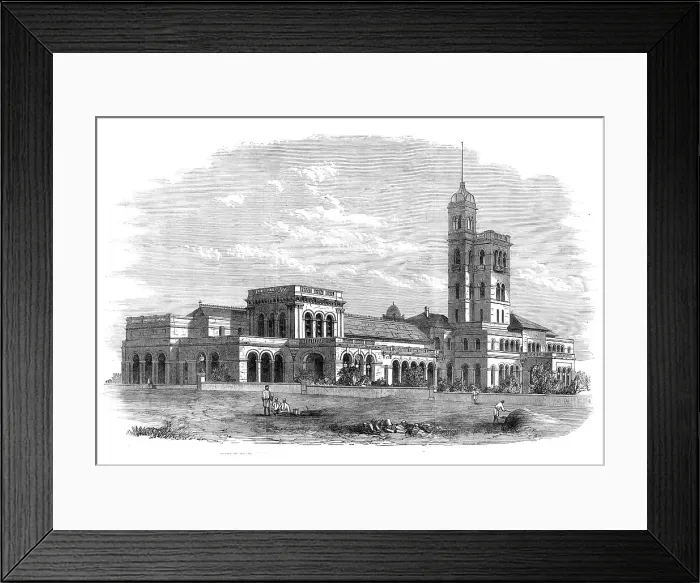 Framed Print : New Government House at Gunesh Khind, Poonah, Bombay, 1870. Creator: Unknown Framed Print : New Government House at Gunesh Khind, Poonah, Bombay, 1870. Creator: Unknown