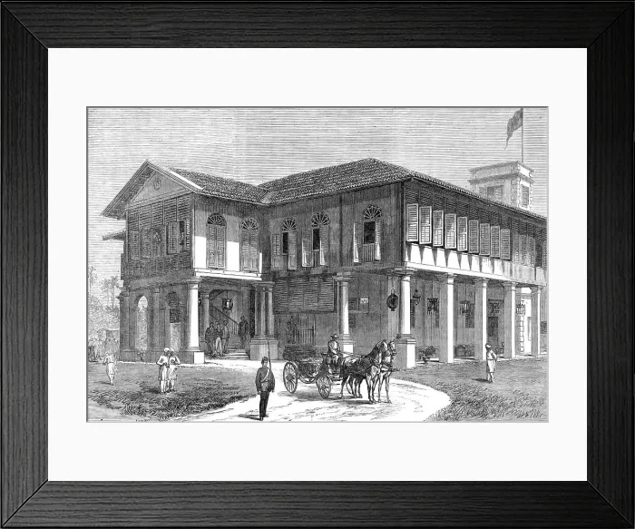 Framed Print : The Duke of Edinburgh at Penang: house occupied by the Duke, 1870. Creator: Unknown Framed Print : The Duke of Edinburgh at Penang: house occupied by the Duke, 1870. Creator: Unknown