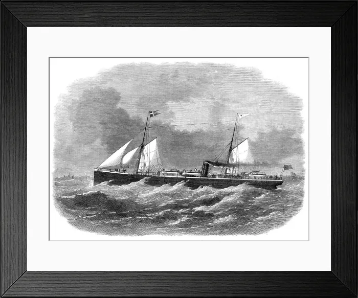Framed Print : Hull steam-ship Orlando, for passenger traffic to Sweden, 1870. Creator: Unknown Framed Print : Hull steam-ship Orlando, for passenger traffic to Sweden, 1870. Creator: Unknown