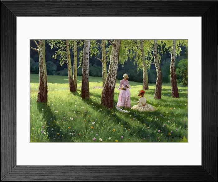 Framed Print : Two women in a wood, 1886. Creator: Wrzeszcz; Eugeniusz (1851-1917) Framed Print : Two women in a wood, 1886. Creator: Wrzeszcz; Eugeniusz (1851-1917)