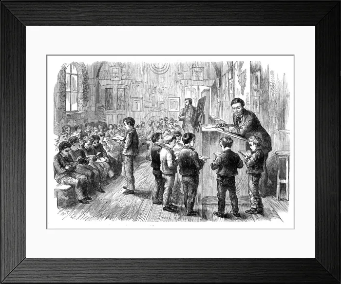 Framed Print : New school-room, Boys Home, Regent's Park-Road, 1870. Creator: Unknown Framed Print : New school-room, Boys Home, Regent's Park-Road, 1870. Creator: Unknown