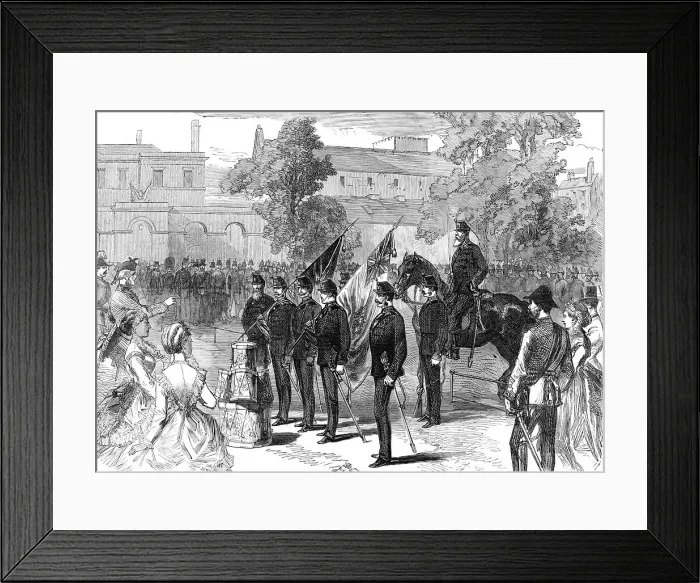 Framed Print : Presentation of Colours to the St. George's Volunteers, 1870. Creator: Unknown Framed Print : Presentation of Colours to the St. George's Volunteers, 1870. Creator: Unknown