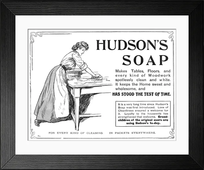 Framed Print : Hudson's Soap:has stood the test of time, 1909. Creator: Unknown Framed Print : Hudson's Soap:has stood the test of time, 1909. Creator: Unknown