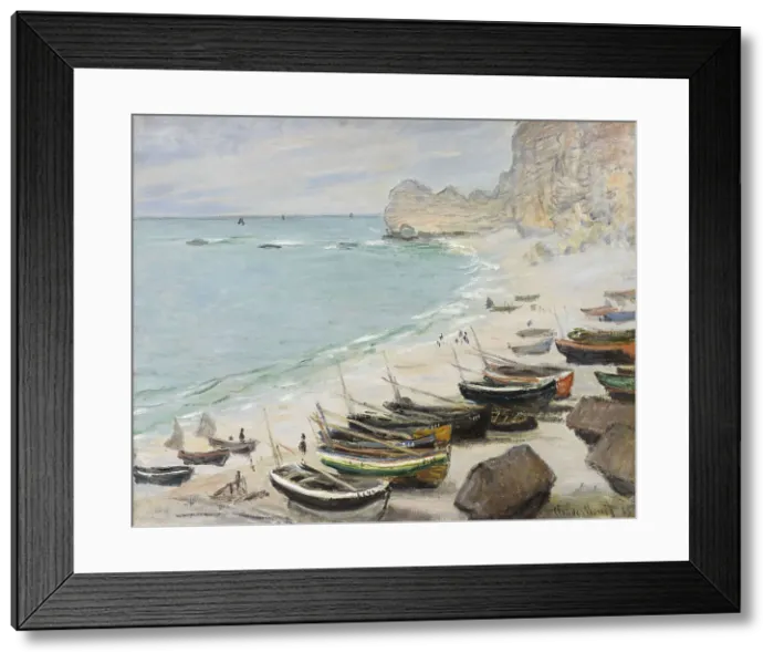 Framed Print : Boats on the beach of Étretat, 1883. Creator: Monet; Claude (1840-1926) Framed Print : Boats on the beach of Étretat, 1883. Creator: Monet; Claude (1840-1926)