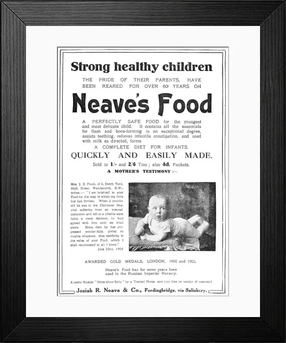 Framed Print : Strong healthy children...have been reared for over 80 years on Neave's Food, 1909. Creator: Unknown Framed Print : Strong healthy children...have been reared for over 80 years on Neave's Food, 1909. Creator: Unknown