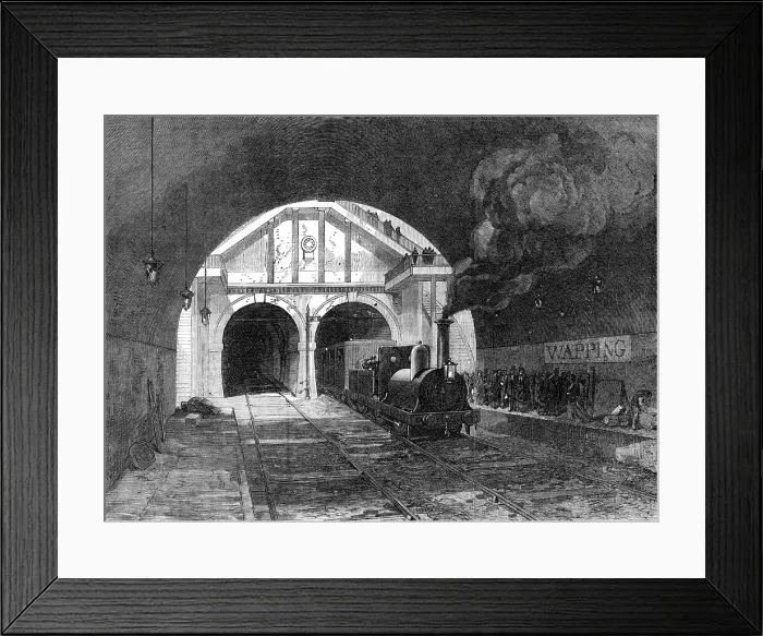 Framed Print : Railway through the Thames Tunnel, 1870. Creator: Unknown Framed Print : Railway through the Thames Tunnel, 1870. Creator: Unknown