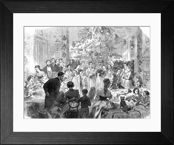 Framed Print : Festival at the East London Hospital for Children on New Year's Eve, 1870. Creator: Unknown Framed Print : Festival at the East London Hospital for Children on New Year's Eve, 1870. Creator: Unknown
