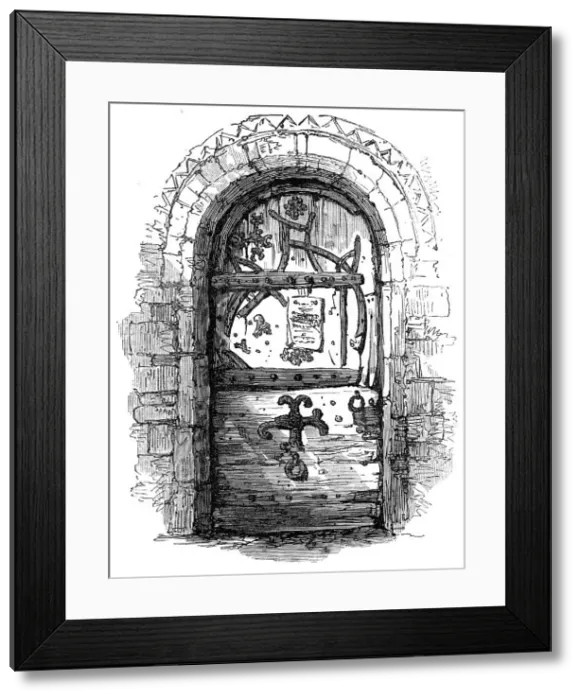 Framed Print : Door, Skipwith Church, 1870. Creator: Unknown Framed Print : Door, Skipwith Church, 1870. Creator: Unknown