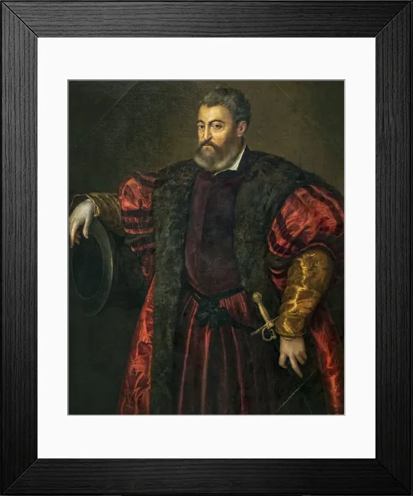 Framed Print : Portrait of the Duke Alfonso I d'Este (1476-1534), 1530-1534. Creator: Titian (1488-1576) Framed Print : Portrait of the Duke Alfonso I d'Este (1476-1534), 1530-1534. Creator: Titian (1488-1576)