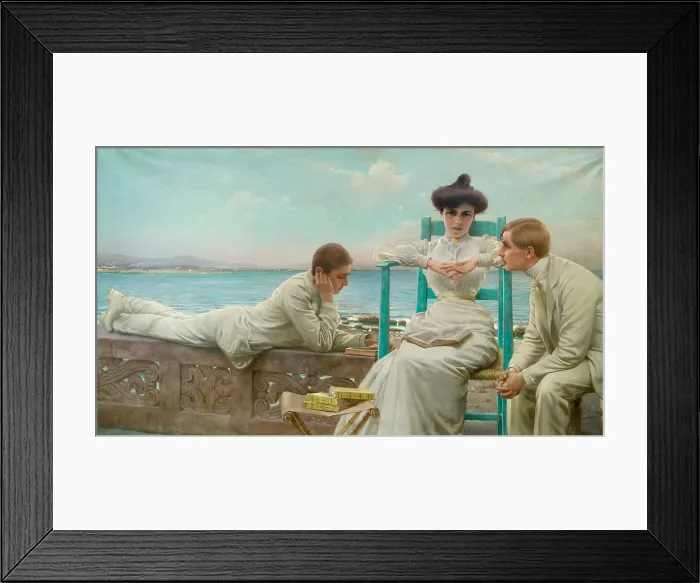 Framed Print : Reading by the sea (Lettura sul mare), 1910. Creator: Corcos; Vittorio Matteo (1859-1933) Framed Print : Reading by the sea (Lettura sul mare), 1910. Creator: Corcos; Vittorio Matteo (1859-1933)