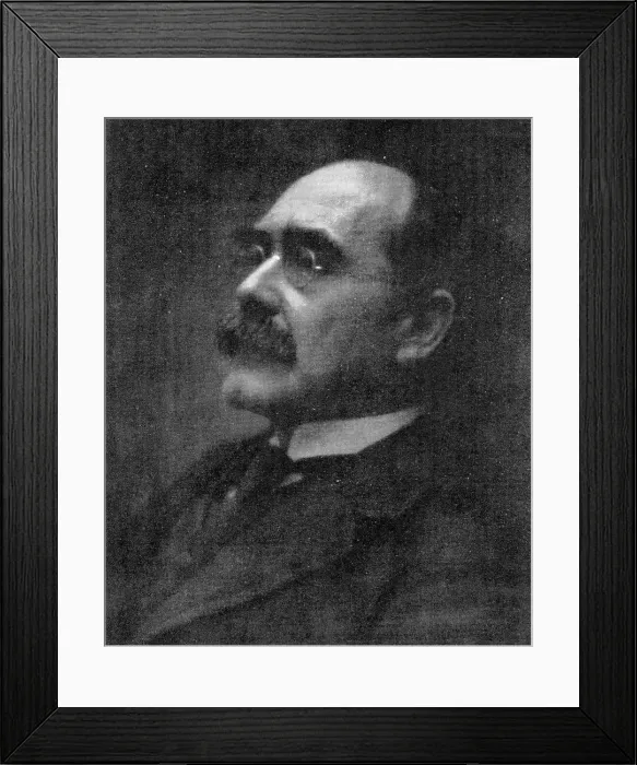 Framed Print : Patriotic but pessimistic: Mr Rudyard Kipling, whose poem...has annoyed Mr. Winston Churchill, 1909. Creator: Sidney Carter Framed Print : Patriotic but pessimistic: Mr Rudyard Kipling, whose poem...has annoyed Mr. Winston Churchill, 1909. Creator: Sidney Carter