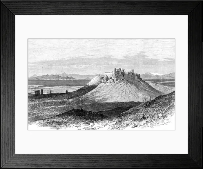 Framed Print : Sketch from the road between Marathon and Athens, 1870. Creator: Unknown Framed Print : Sketch from the road between Marathon and Athens, 1870. Creator: Unknown