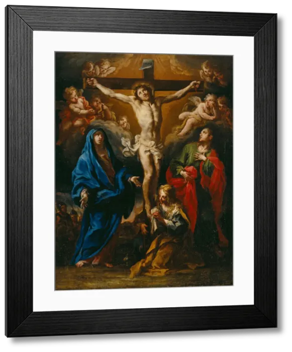 Framed Print : Crucifixion of Christ with the Madonna, Saint John and Saint Mary Magdalene, c1764. Creator: Conca; Sebastiano (1680-1764) Framed Print : Crucifixion of Christ with the Madonna, Saint John and Saint Mary Magdalene, c1764. Creator: Conca; Sebastiano (1680-1764)