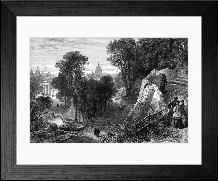 Framed Print : St. Peter's, Rome, from the Borghese Villa Gardens, 1870. Creator: Unknown Framed Print : St. Peter's, Rome, from the Borghese Villa Gardens, 1870. Creator: Unknown