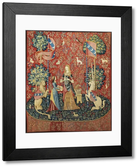 Framed Print : Smell. The Lady and the Unicorn, Between 1484 and 1500. Creator: Anonymous master () Framed Print : Smell. The Lady and the Unicorn, Between 1484 and 1500. Creator: Anonymous master ()