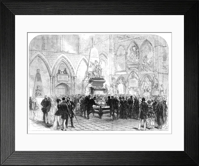 Framed Print : The grave of Charles Dickens in Poets Corner, Westminster Abbey, 1870. Creator: Unknown Framed Print : The grave of Charles Dickens in Poets Corner, Westminster Abbey, 1870. Creator: Unknown