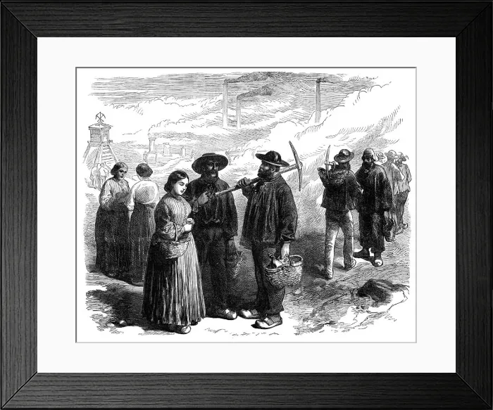 Framed Print : Workmen at the Creuzot Ironworks, Burgundy, 1870. Creator: Unknown Framed Print : Workmen at the Creuzot Ironworks, Burgundy, 1870. Creator: Unknown
