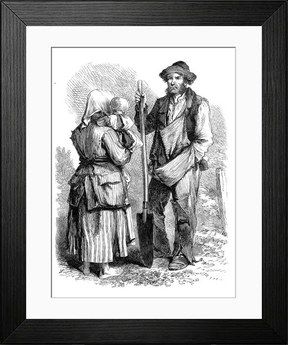 Framed Print : Sketches from Ireland: inhabitants of a bog village, near Castlereagh, 1870. Creator: Unknown Framed Print : Sketches from Ireland: inhabitants of a bog village, near Castlereagh, 1870. Creator: Unknown