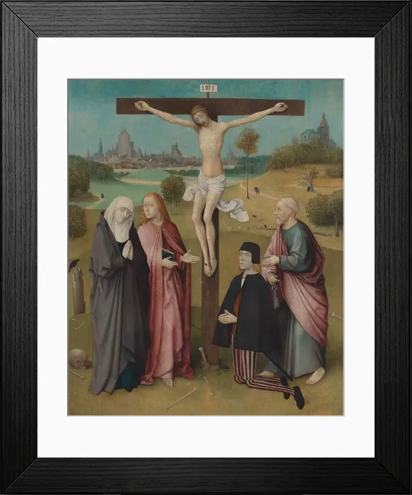 Framed Print : Calvary with Donor, 1480-1485. Creator: Bosch; Hieronymus (c. 1450-1516) Framed Print : Calvary with Donor, 1480-1485. Creator: Bosch; Hieronymus (c. 1450-1516)