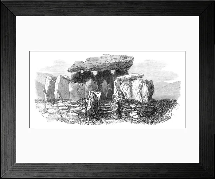 Framed Print : Prehistoric Remains in Jersey: the Pocquelaye Cromlech, 1870. Creator: Unknown Framed Print : Prehistoric Remains in Jersey: the Pocquelaye Cromlech, 1870. Creator: Unknown