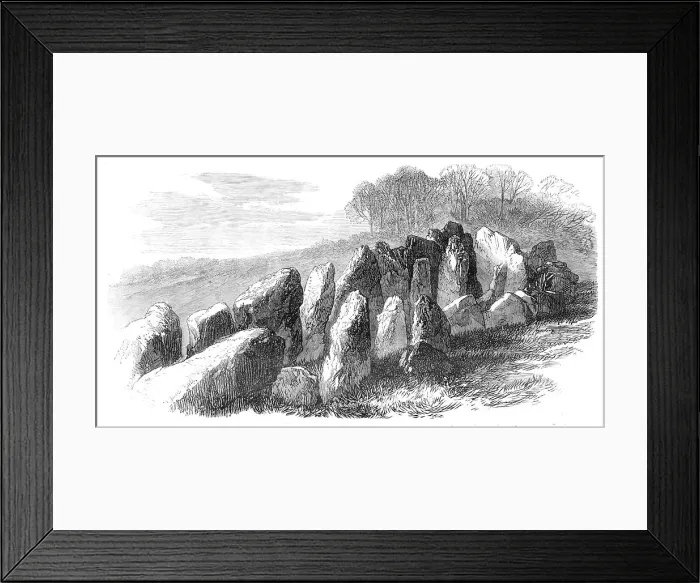 Framed Print : Prehistoric Remains in Jersey: the Cromlech of Mont St. Ube, 1870. Creator: Unknown
