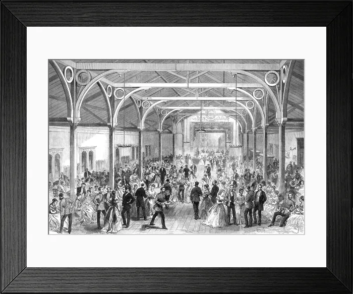 Framed Print : The Guards Institute, Vauxhall-Bridge-Road: the Ball-Room, 1869. Creator: Unknown Framed Print : The Guards Institute, Vauxhall-Bridge-Road: the Ball-Room, 1869. Creator: Unknown
