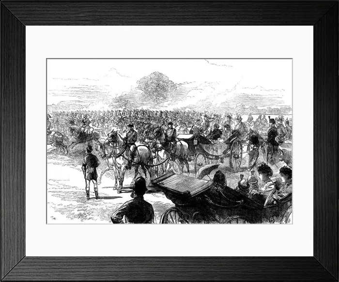 Framed Print : Review of the Household Brigade by the Queen, in Bushey Park, 1871. Creator: Unknown Framed Print : Review of the Household Brigade by the Queen, in Bushey Park, 1871. Creator: Unknown