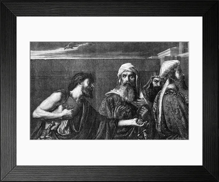 Framed Print : The Remorse of Judas, by E. Armitage, A.R.A. 1870. Creator: W Thomas Framed Print : The Remorse of Judas, by E. Armitage, A.R.A. 1870. Creator: W Thomas