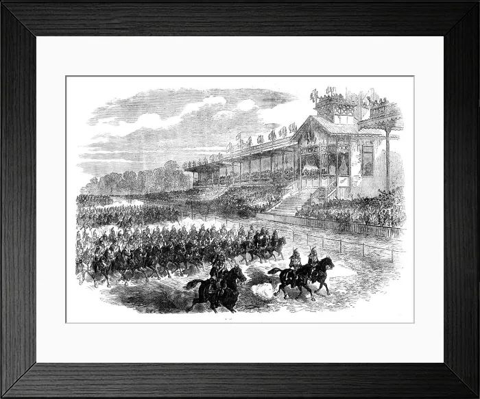 Framed Print : Review of the French Army at Longchamps, Bois de Boulogne, 1871. Creator: Unknown Framed Print : Review of the French Army at Longchamps, Bois de Boulogne, 1871. Creator: Unknown