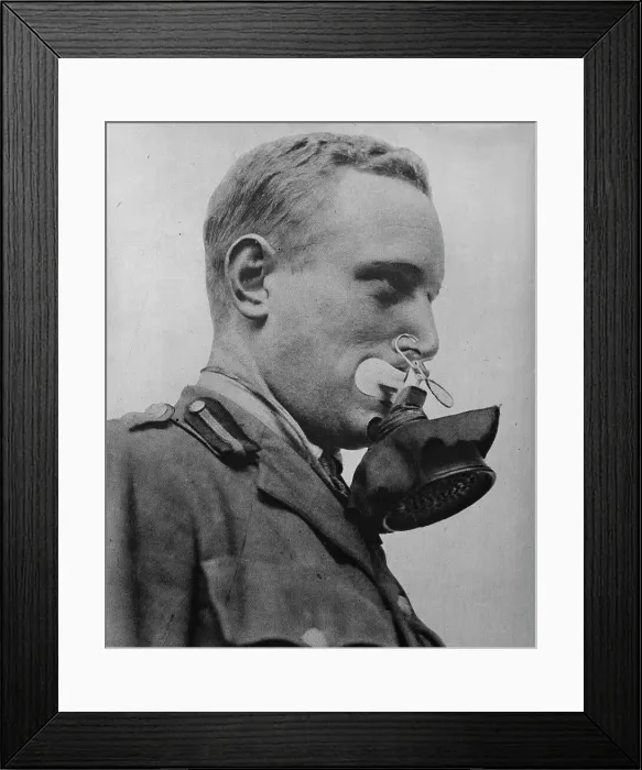 Framed Print : German gas mask, between c1915 and 1918. Creator: Bain News Service Framed Print : German gas mask, between c1915 and 1918. Creator: Bain News Service