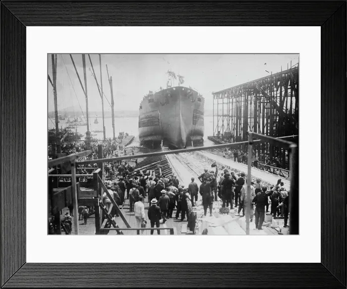 Framed Print : Launch of WYOMING, 5 / 25 / 11, 1911. Creator: Bain News Service Framed Print : Launch of WYOMING, 5 / 25 / 11, 1911. Creator: Bain News Service