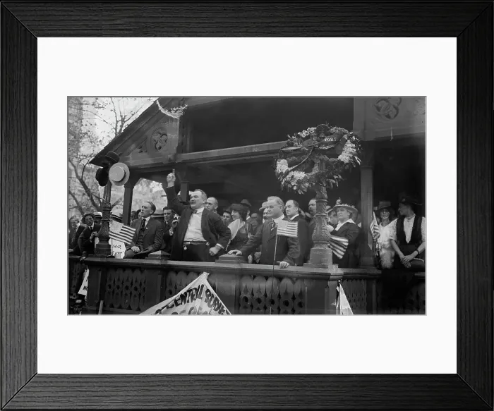 Framed Print : J.P. Holland at car strike, 1916. Creator: Bain News Service Framed Print : J.P. Holland at car strike, 1916. Creator: Bain News Service