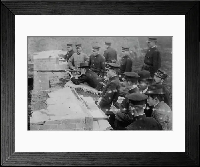 Framed Print : Japanese students learn to shoot, between c1915 and c1920. Creator: Bain News Service Framed Print : Japanese students learn to shoot, between c1915 and c1920. Creator: Bain News Service