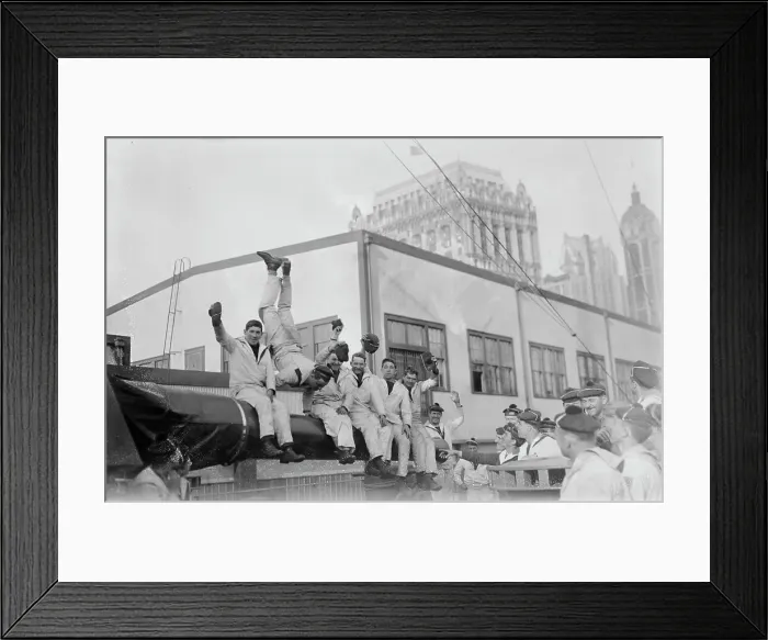 Framed Print : On Amiral Aube, 1917. Creator: Bain News Service Framed Print : On Amiral Aube, 1917. Creator: Bain News Service