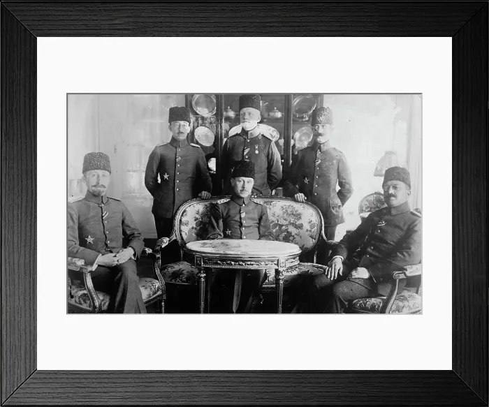 Framed Print : Maj. Dr. Orhan Bey, Maj. Dr. Bruning, Maj. Dr. Ibrahim Refik, Dr. Assaf... between c1915 and c1920. Creator: Bain News Service Framed Print : Maj. Dr. Orhan Bey, Maj. Dr. Bruning, Maj. Dr. Ibrahim Refik, Dr. Assaf... between c1915 and c1920. Creator: Bain News Service