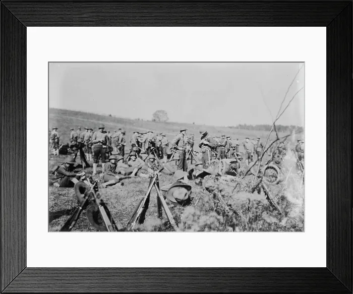 Framed Print : Marines resting behind lines, between c1915 and c1920. Creator: Bain News Service