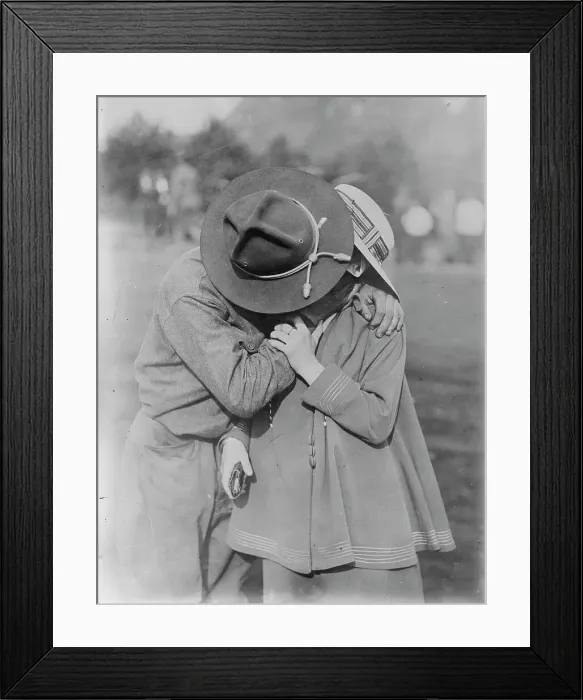 Framed Print : Pittsburgh soldier's good - by, between c1915 and c1920. Creator: Bain News Service