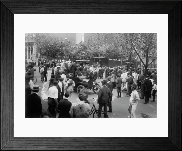 Framed Print : Police auto at 70th & Madison, between c1915 and c1920. Creator: Bain News Service Framed Print : Police auto at 70th & Madison, between c1915 and c1920. Creator: Bain News Service