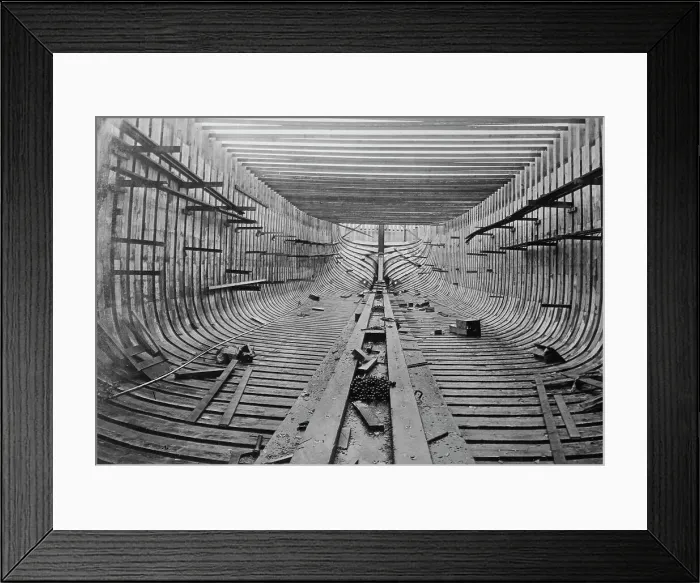 Framed Print : McEachern Yard, Astoria, interior wooden ship, between c1915 and c1920. Creator: Bain News Service Framed Print : McEachern Yard, Astoria, interior wooden ship, between c1915 and c1920. Creator: Bain News Service