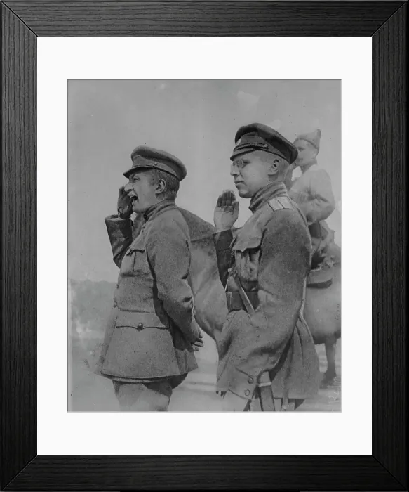 Framed Print : Kerensky exhorting a regiment, between c1915 and c1920. Creator: Bain News Service Framed Print : Kerensky exhorting a regiment, between c1915 and c1920. Creator: Bain News Service